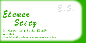 elemer stitz business card